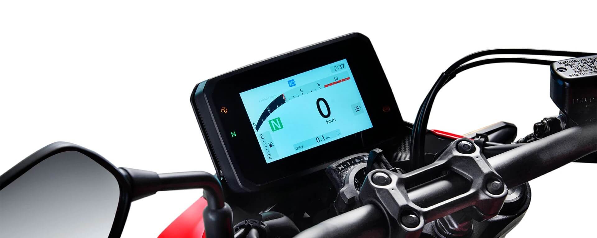 Nova Honda Hornet 500, vem com um novo display TFT colorido de 5" oferecendo ótima visibilidade e leitura intuitiva.