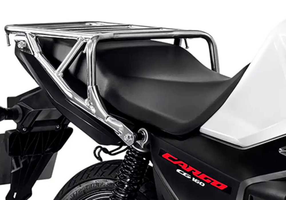 Resistência e versatilidade definem a CG 160 Cargo. Com um bagageiro homologado e suspensão reforçada. Pronta para os desafios da cidade.